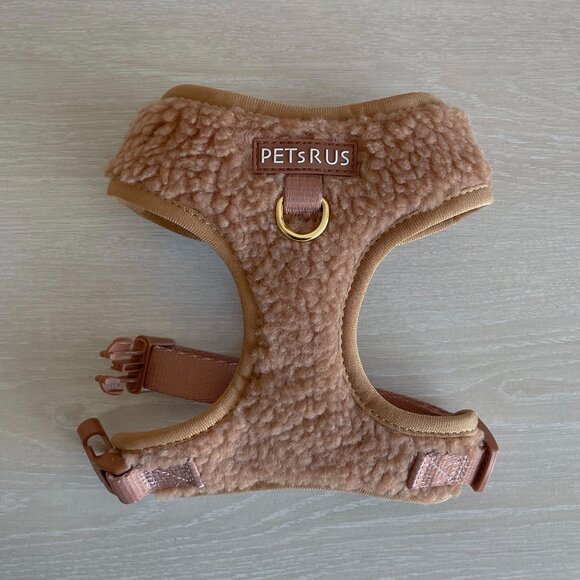 PETsRUS Premium Dog Harness Teddy Bear Sherpa Design No Pull Soft Beige Brown - Picture 6 of 8